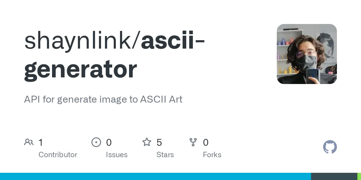 Github thumbnail of ascii-generator project