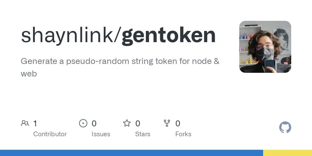 Github thumbnail of gentoken project